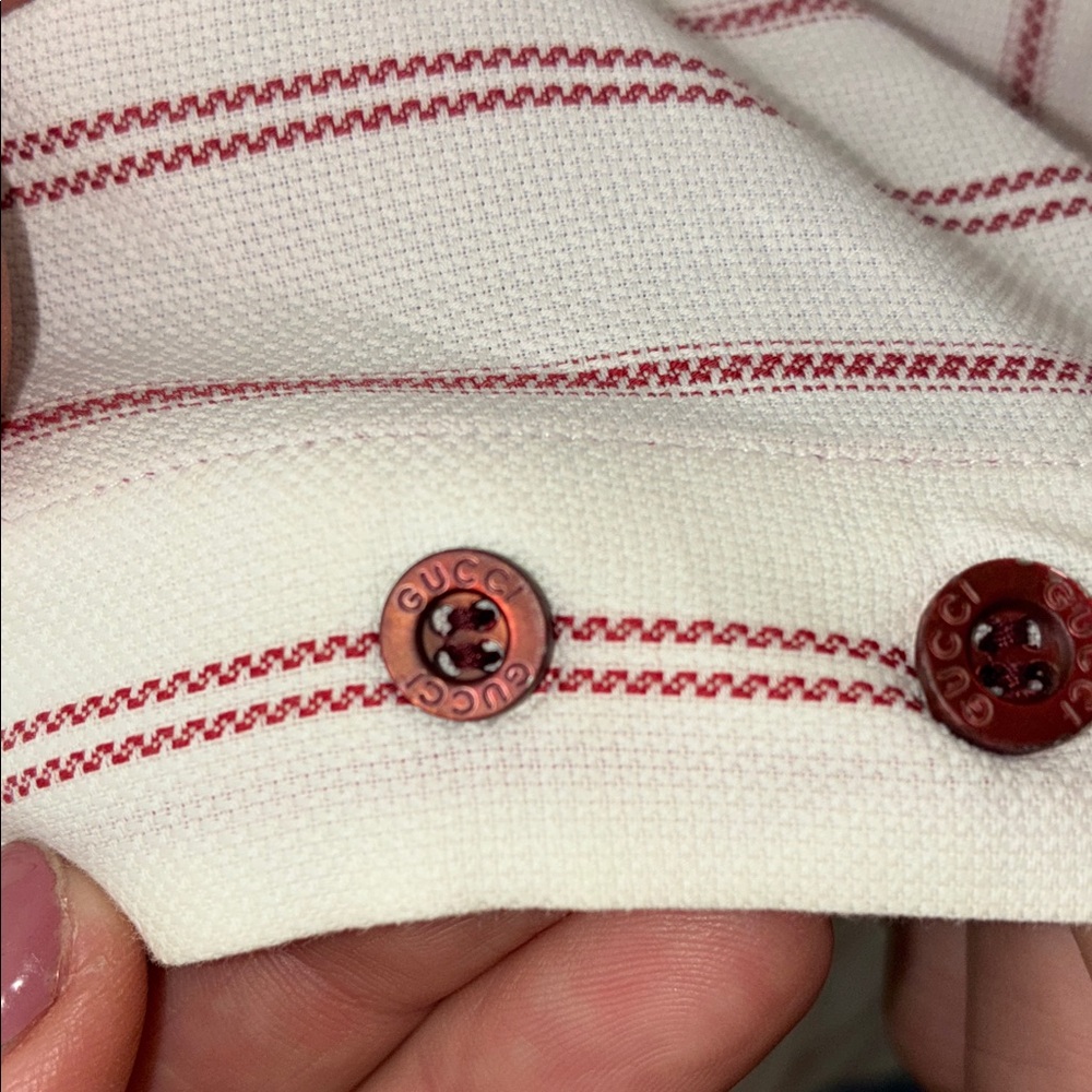 Gucci Men's White Shirt with Red Stripes - Picture 2 of 8